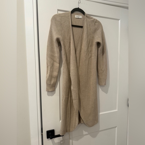 Abercrombie & Fitch Long-Sleeve Wrap Mini Sweater Dress - Picture 2 of 4